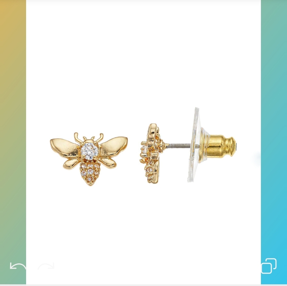 LC Lauren Conrad Gold Bee Stud Earrings